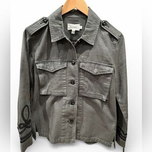 Frame Denim Charcoal Utility Military Jacket Size Small